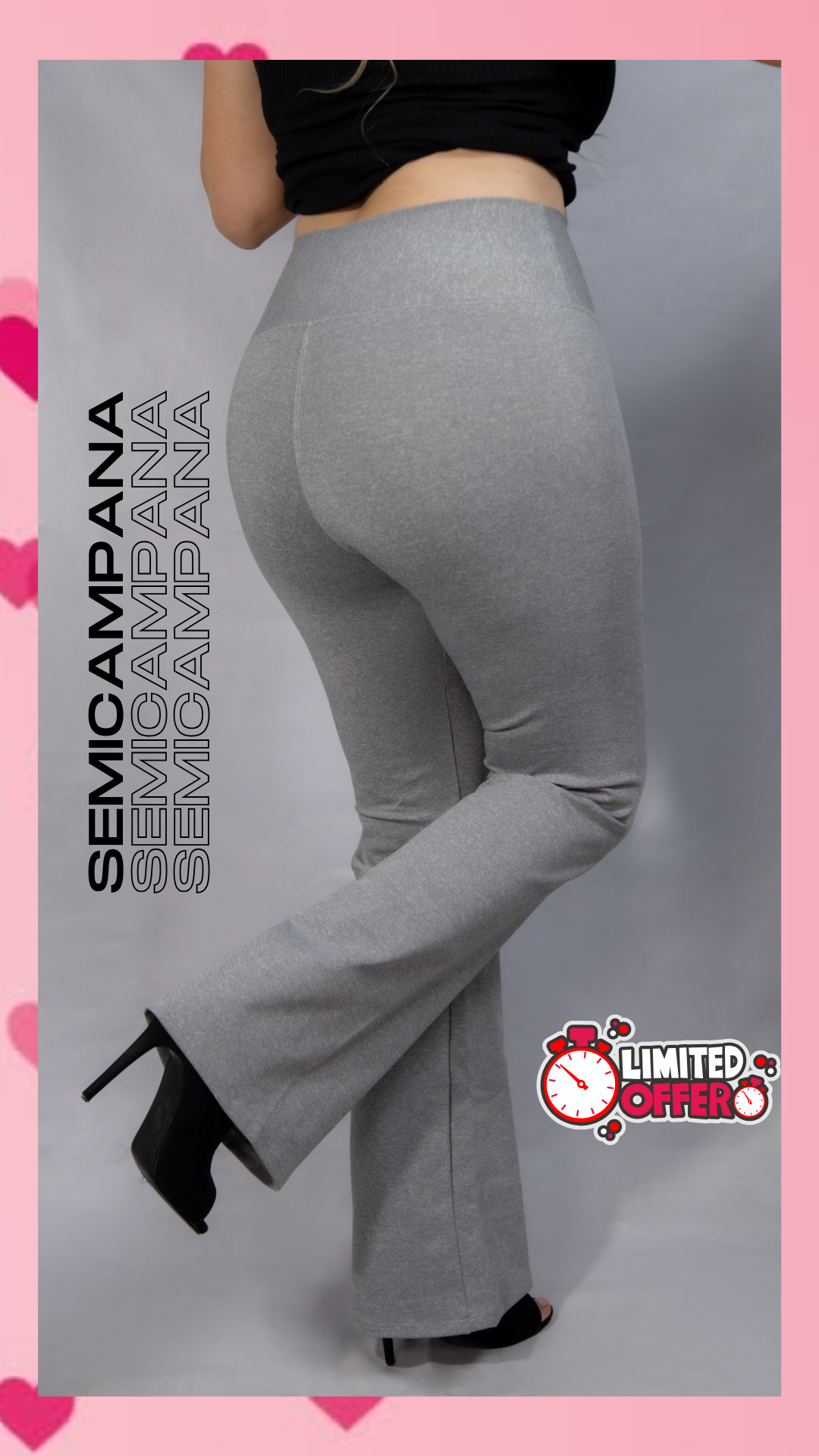 PANTALÓN SEMICAMPANA TELA SÚPLEX GRIS