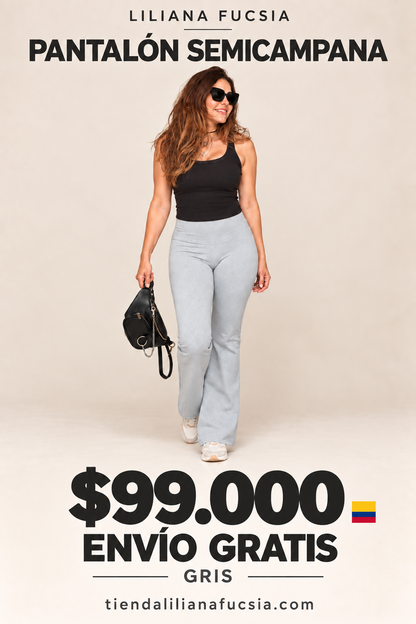 PANTALÓN SEMICAMPANA TELA SÚPLEX GRIS