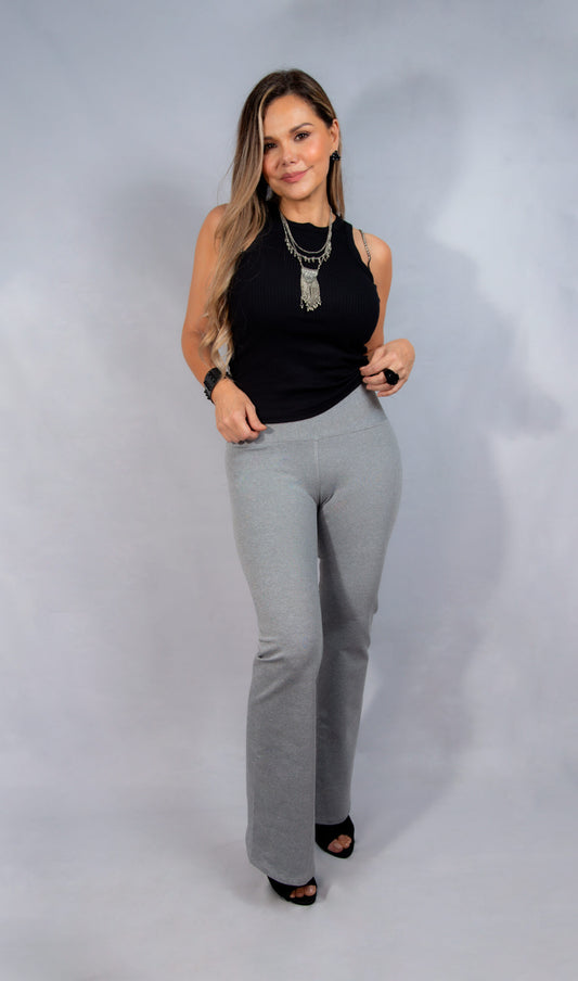 PANTALÓN SEMICAMPANA TELA SÚPLEX GRIS