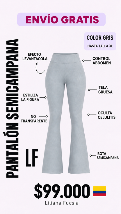PANTALÓN SEMICAMPANA TELA SÚPLEX GRIS
