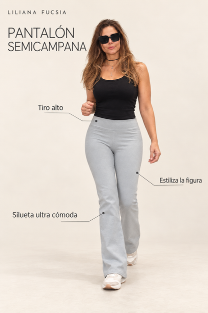 PANTALÓN SEMICAMPANA TELA SÚPLEX GRIS