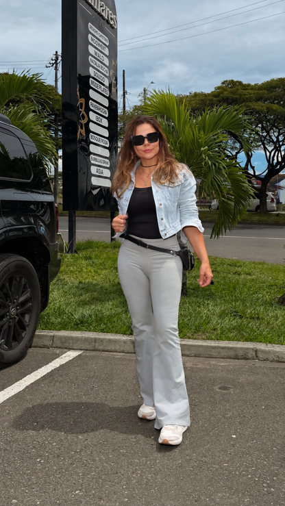 PANTALÓN SEMICAMPANA TELA SÚPLEX GRIS