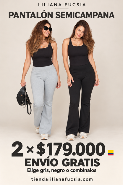 PANTALÓN SEMICAMPANA TELA SÚPLEX GRIS