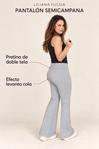 PANTALÓN SEMICAMPANA TELA SÚPLEX GRIS