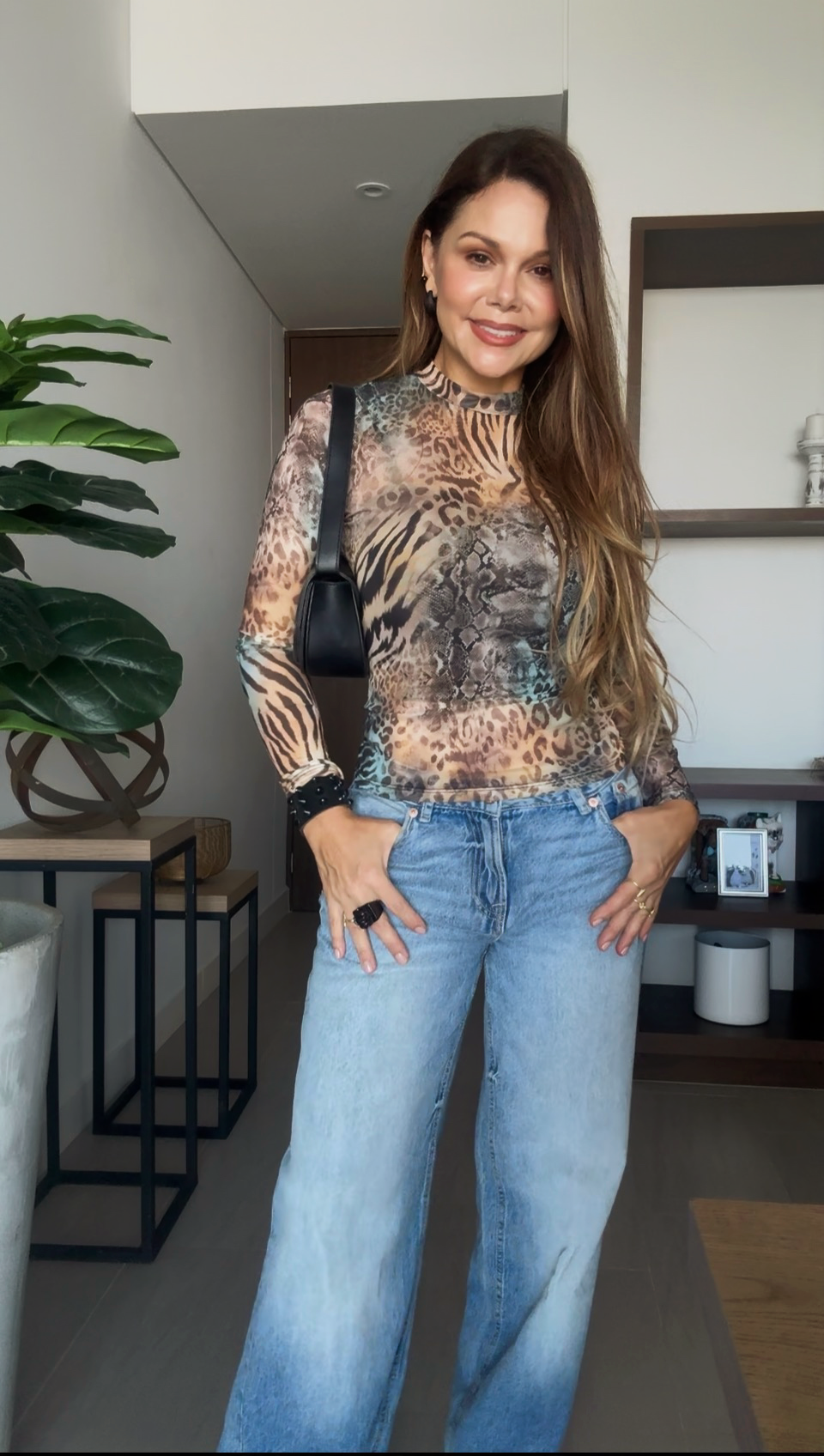 Blusa African Chic Blue (animal print)
