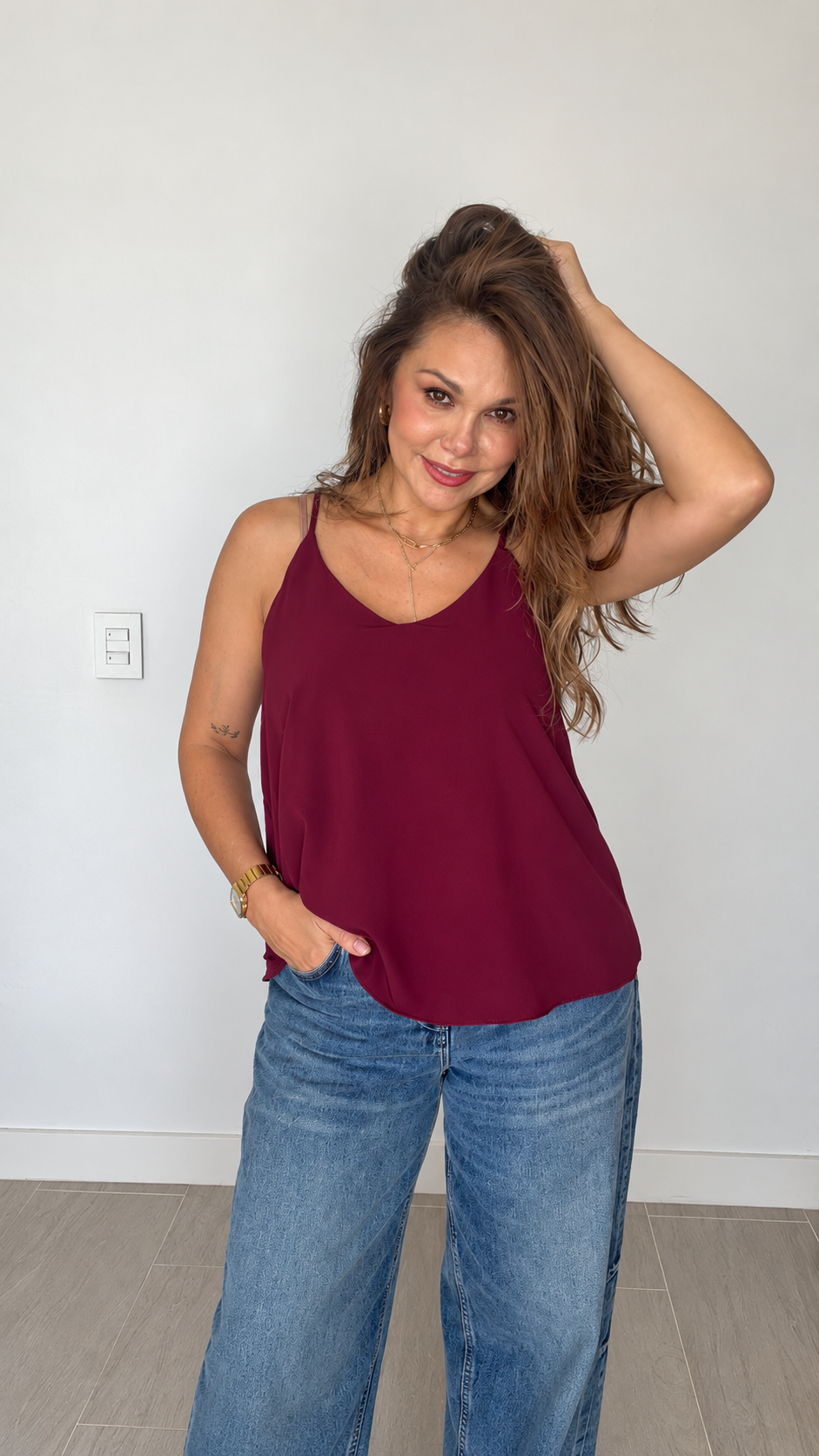 Blusa de Tiras Llave Maestra Vino Tinto