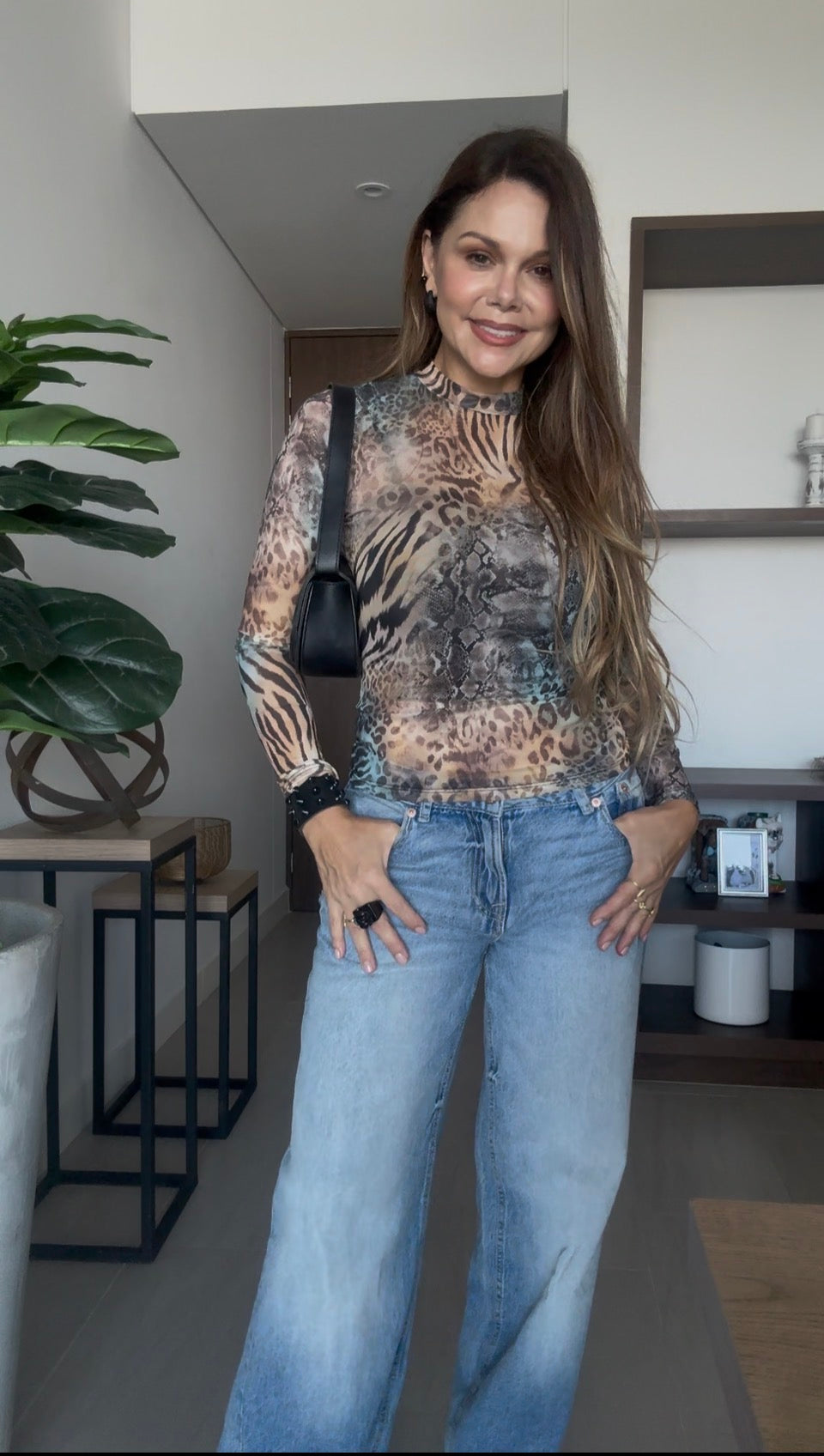 Blusa African Chic Blue (animal print)