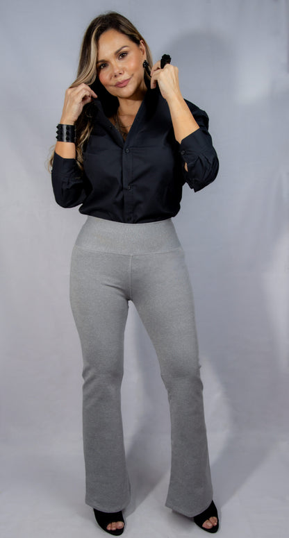 PANTALÓN SEMICAMPANA TELA SÚPLEX GRIS
