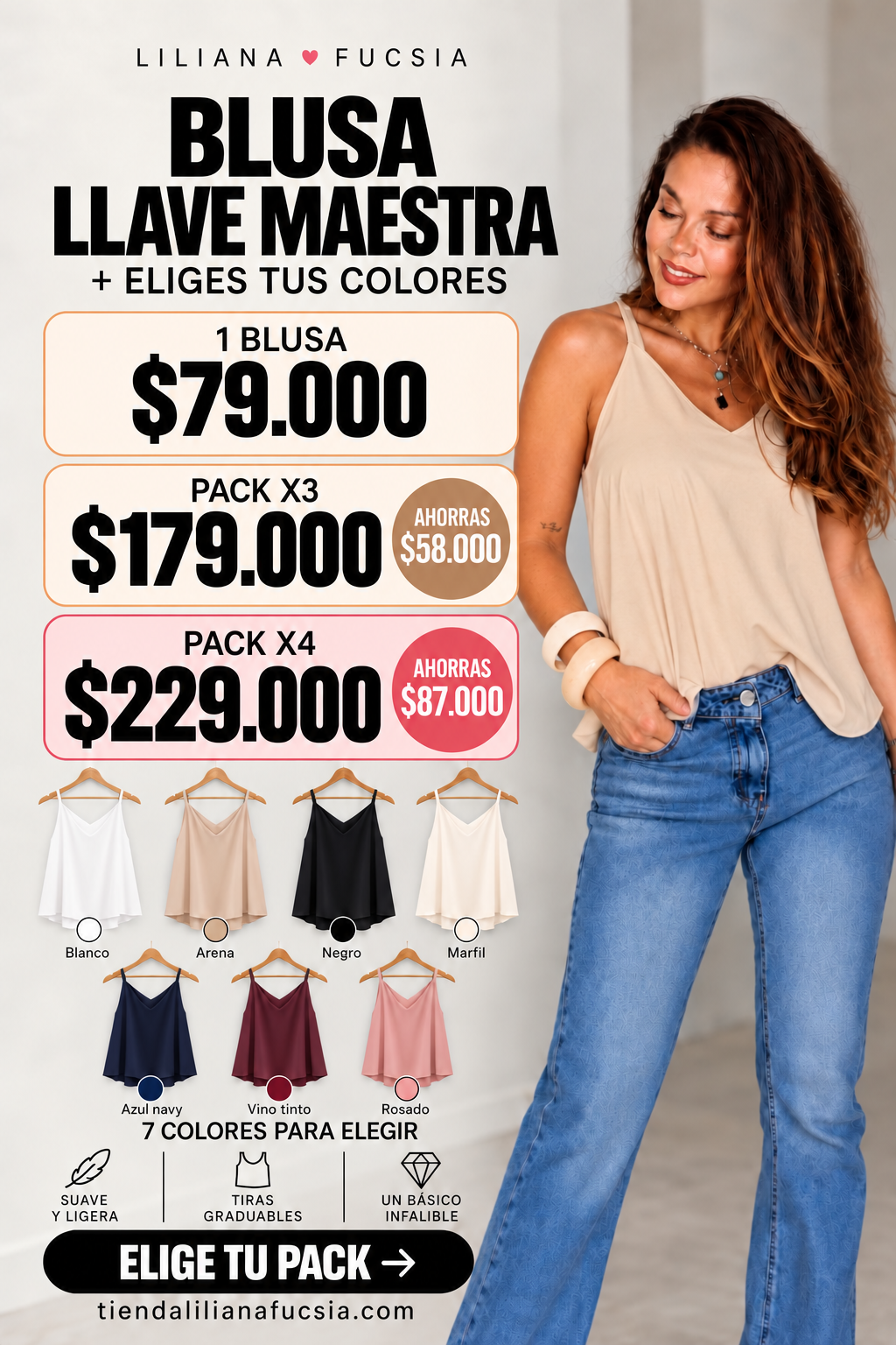 Blusa de Tiras Llave Maestra Azul Navy