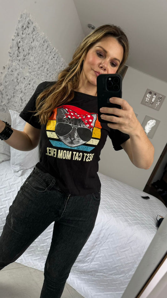 CAMISETA MOM CAT